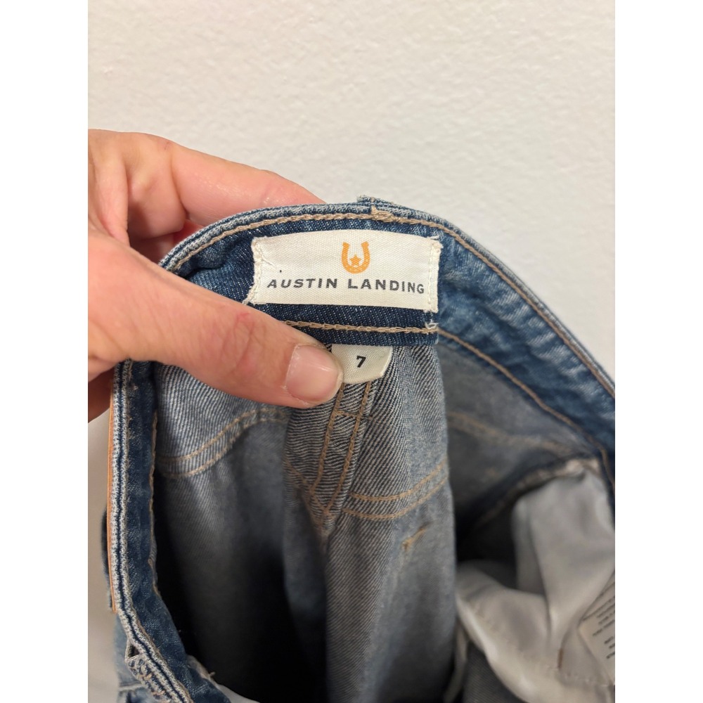 Austin Landing Wide Leg Carpenter Jeans Light Wash Denim Size 7 - Picture 3 of 6